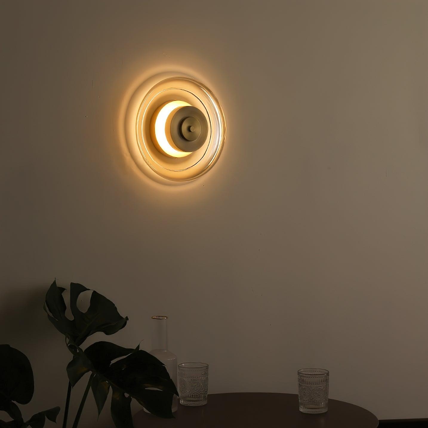 Postmodern Brass Glass Wall Lamp M214