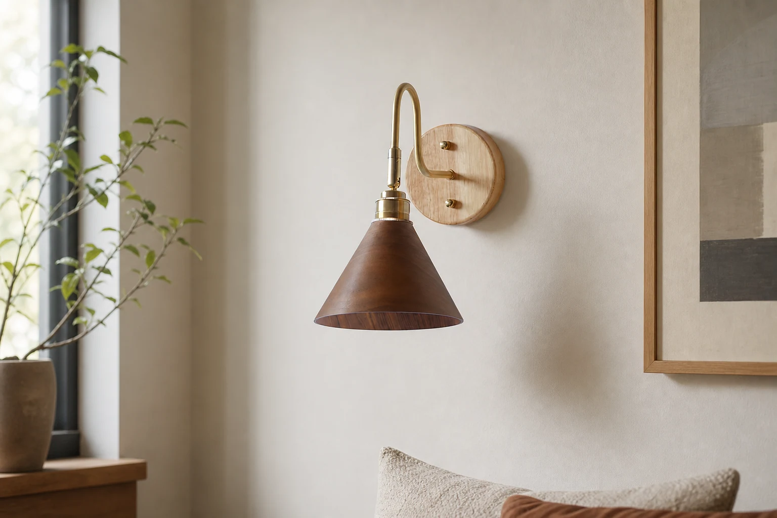 Conira Kinkiet D186 scena lifestylowa z widoczną lampą ścienną