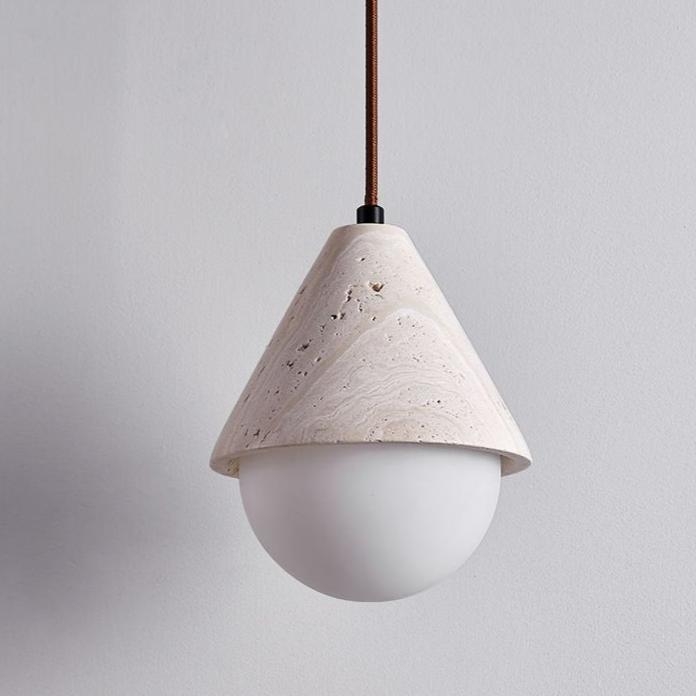 Yellow Travertine Cream Pendant Light D896