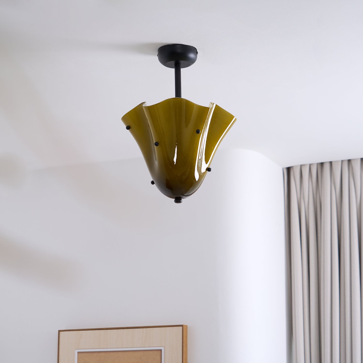 Bellina Decorative Glass Ceiling Light - Modern Sculptural Flush Mount T282