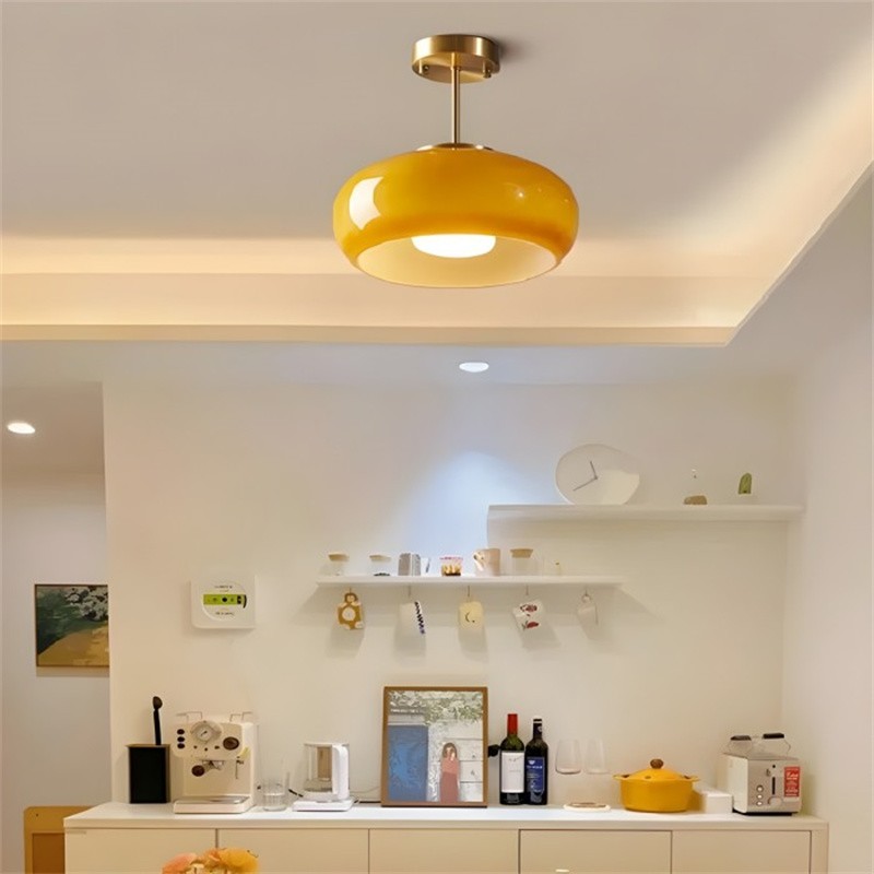 Art Deco Bauhaus Glass Disc Ceiling Light S152