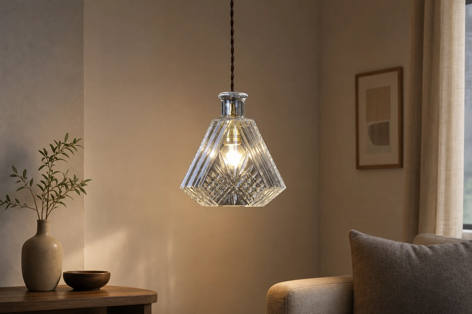 Szklana lampa wisząca LAGOME w stylu lifestylowym