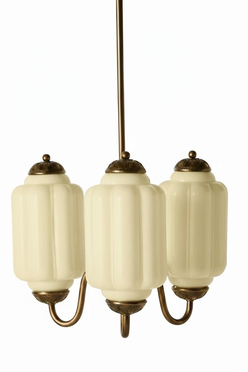 Eloise Vintage Glass Chandelier - Milk Glass Home Accent T289