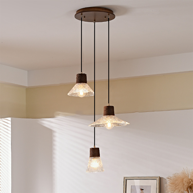 Nordic Hemp Rope Glass Pendant Light D938