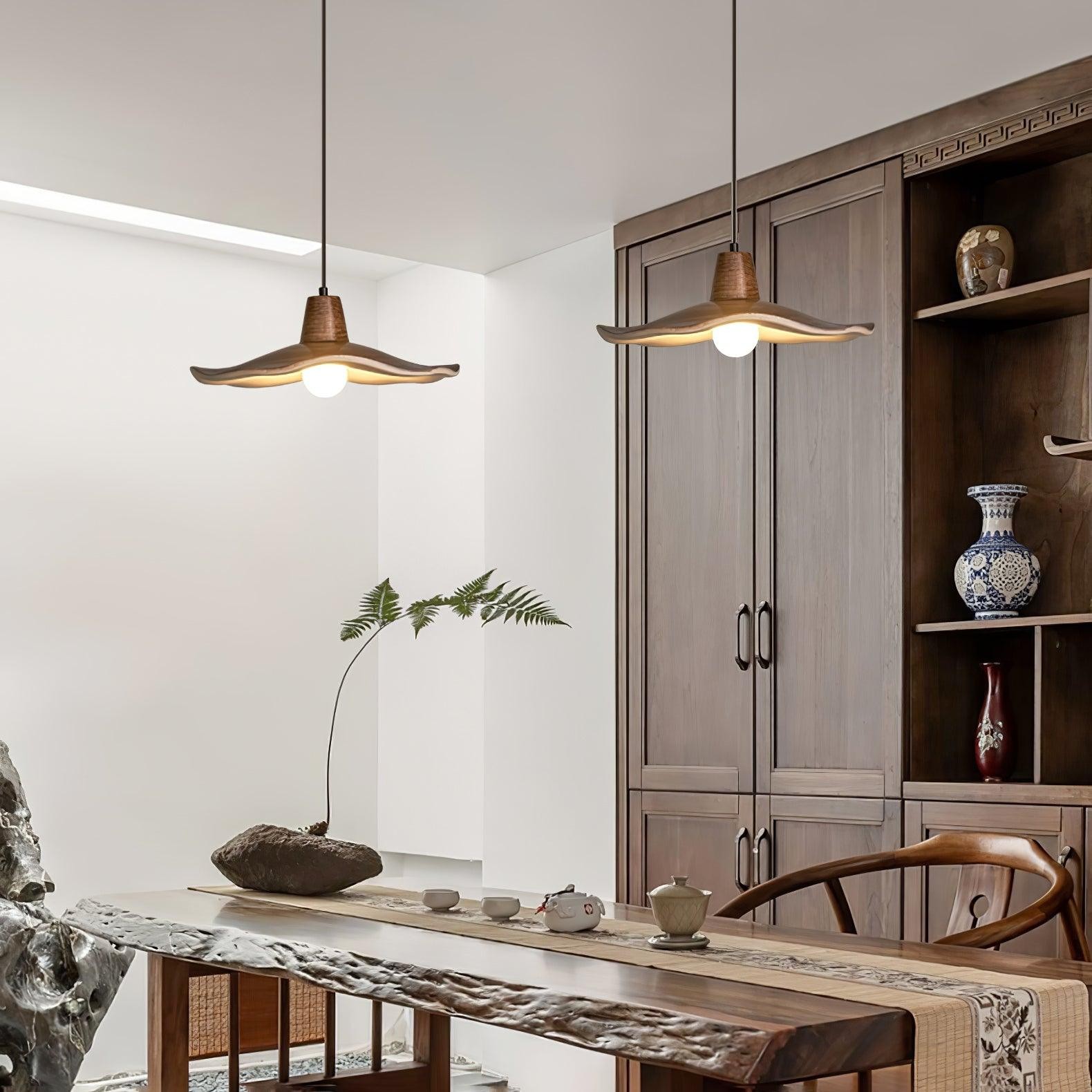 Black Imitation Walnut Wood Grain Kitchen Pendant Lamp M08