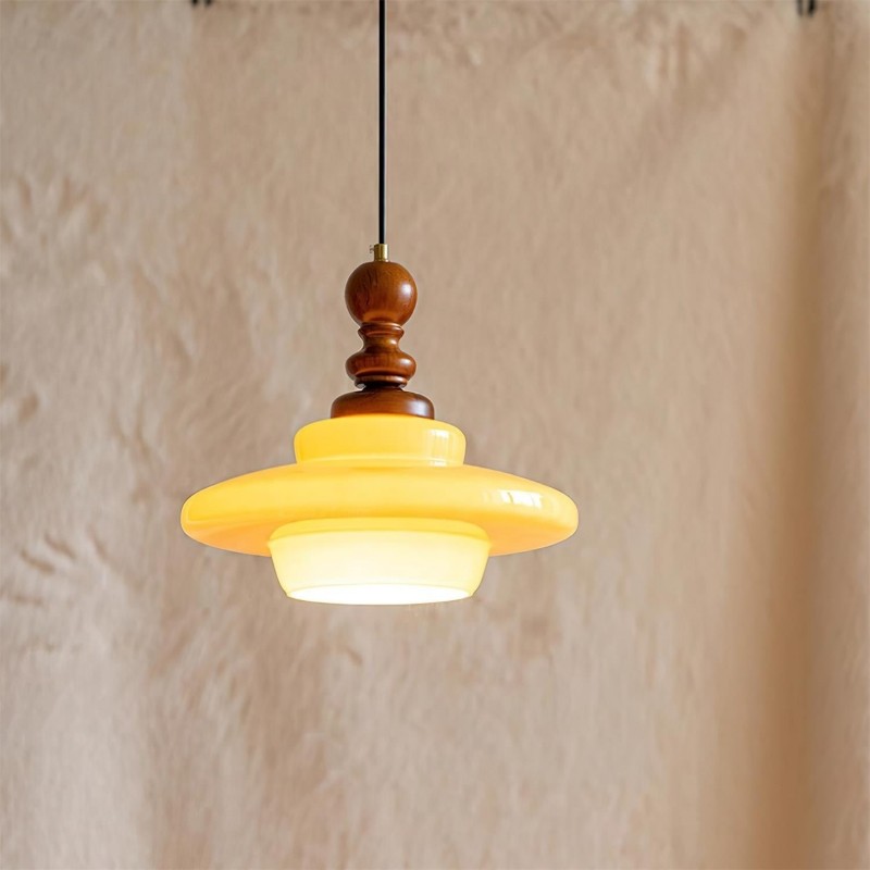 Medieval Cream Glass Pendant Lamp M274