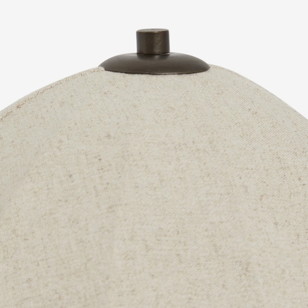 Cordove Table Lamp Sculptural Sphere Base Artistic Table Light - Linen Shade for Bedroom Living Room T475