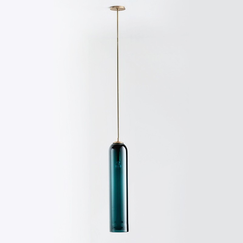 Float Blown Glass Cylindrical Pendant Lamp
