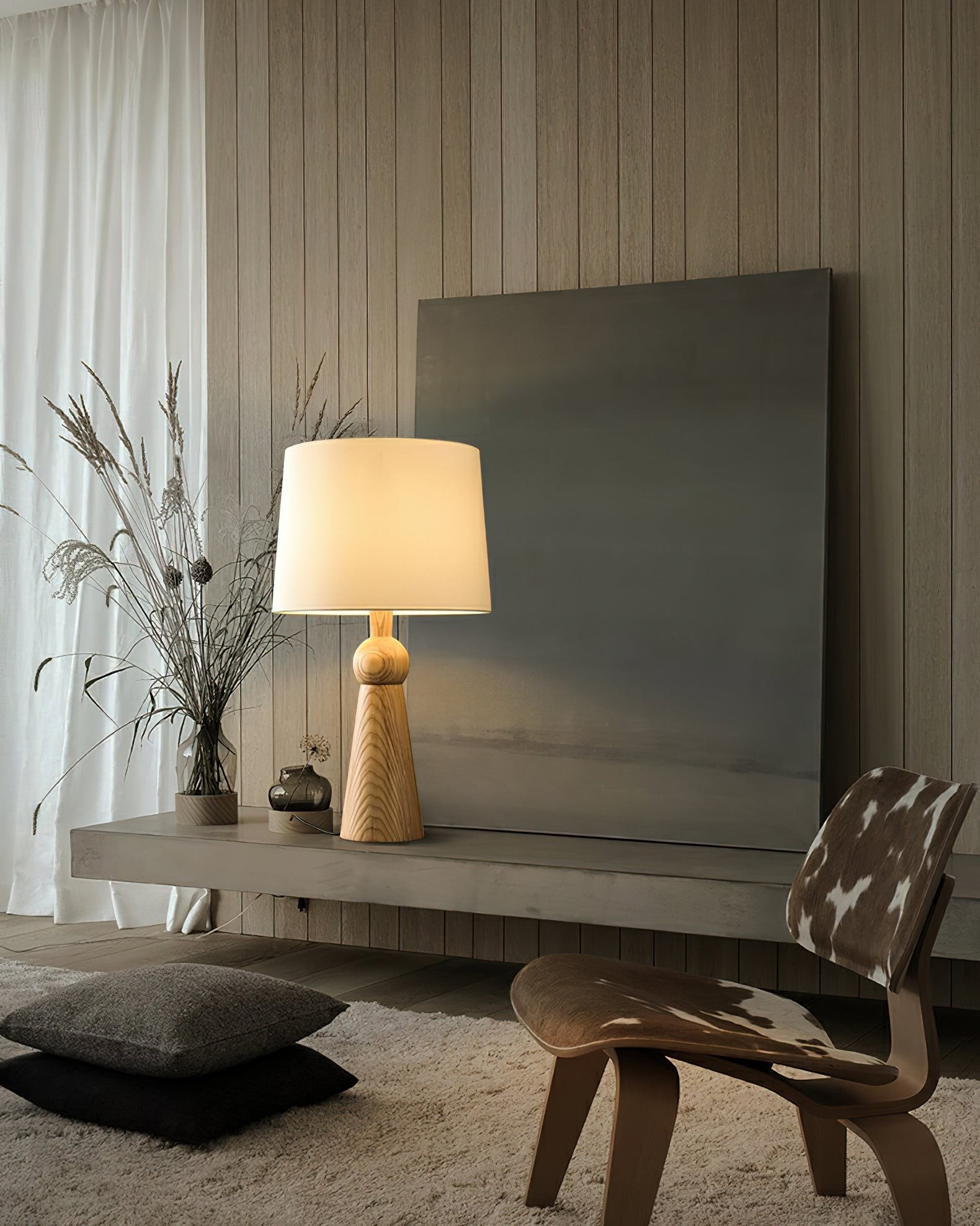 Nordic Retro Solid Wood Fabric Table Lamp M87