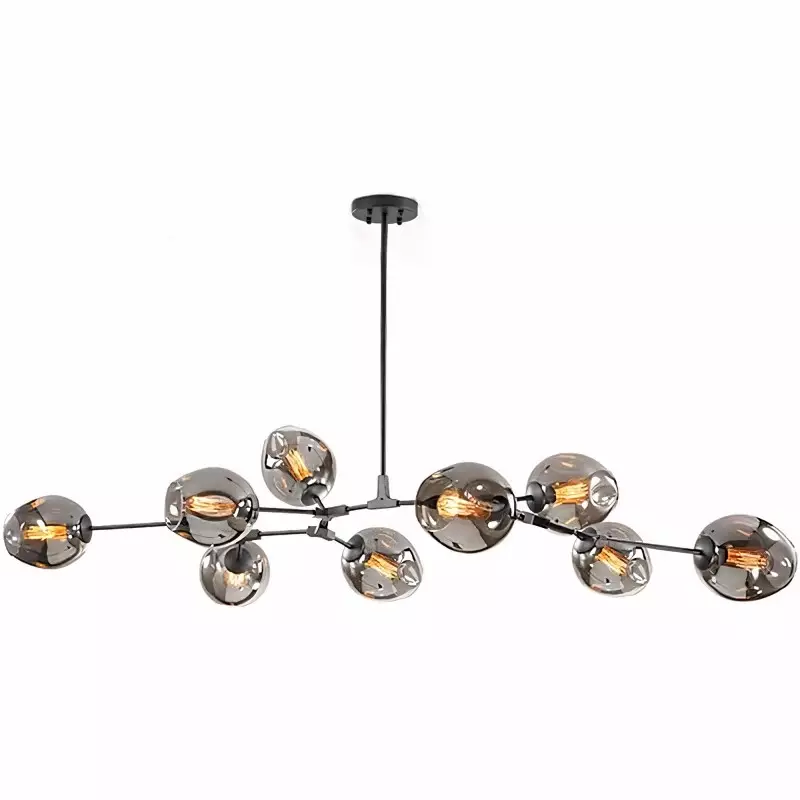 Asymmetrical Articulated Globe Branching Bubble Chandelier