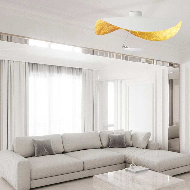 Modern Foil Curved Metal LED Pendant / Ceiling light for Bedroom