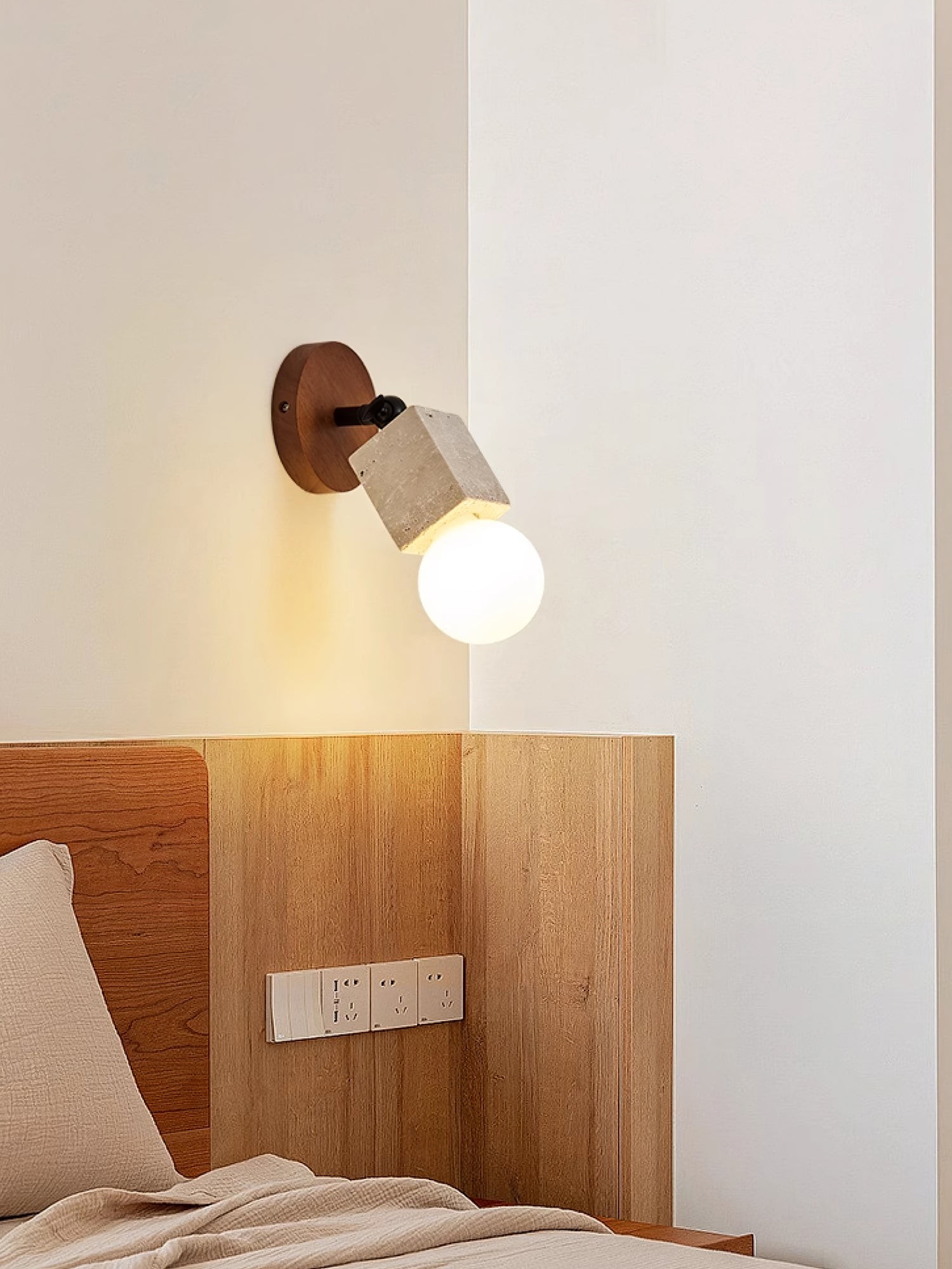 Wabi-Sabi Travertine Adjustable Wall Lamp M04