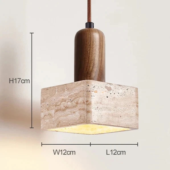 Travertine Square Pendant Light D933