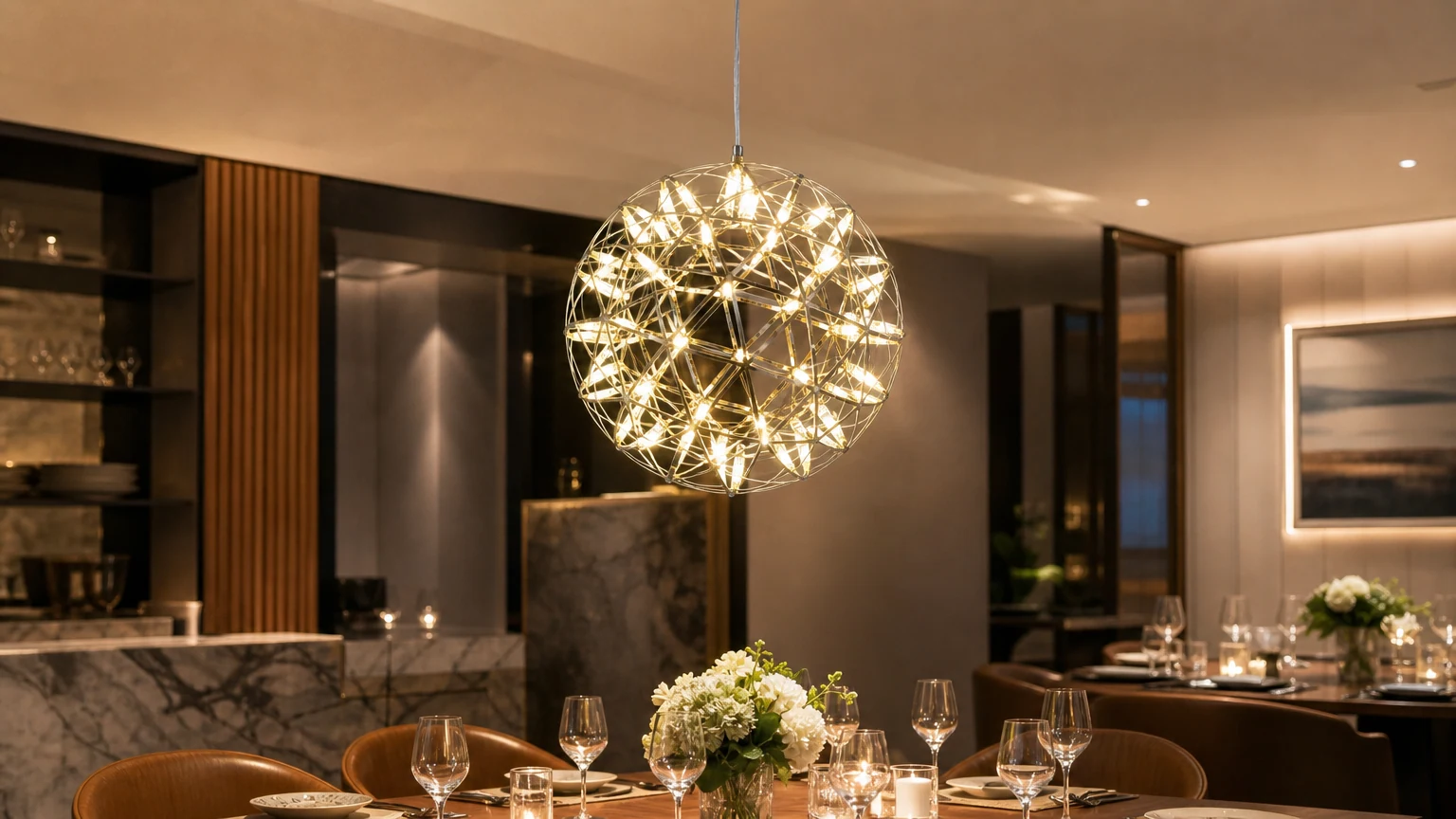 Lampa wisząca Firework Ball w aranżacji wnętrza