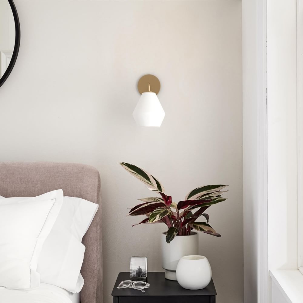 Merin Sculptural Milk Glass Geometric Wall Lamp T241