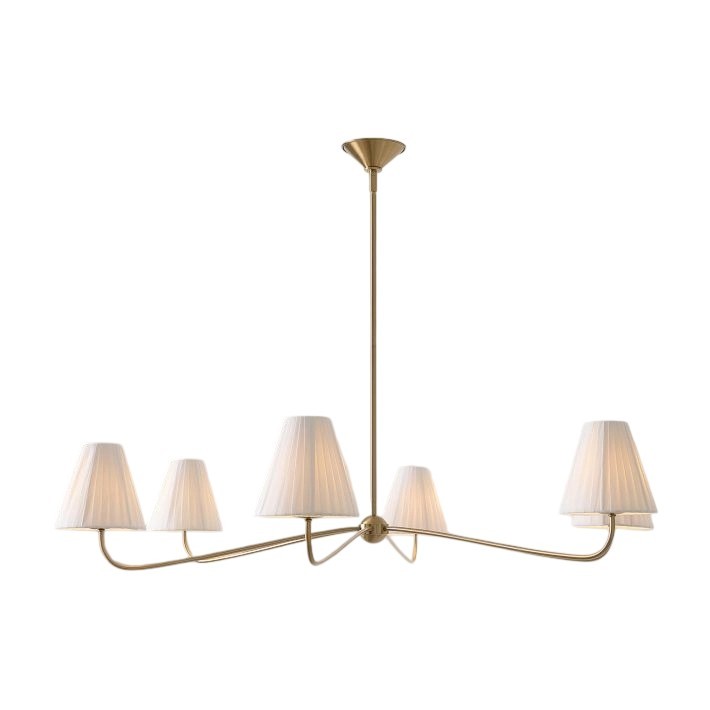 Fibura Elegant Linen Shade Chandelier – Modern Design for Living Room & Office T247
