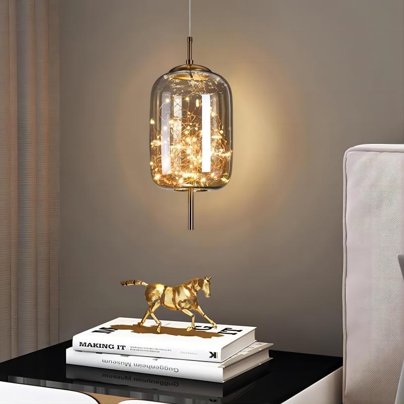 Scandinavian Cylinder Oval Glass Pendant Light M163