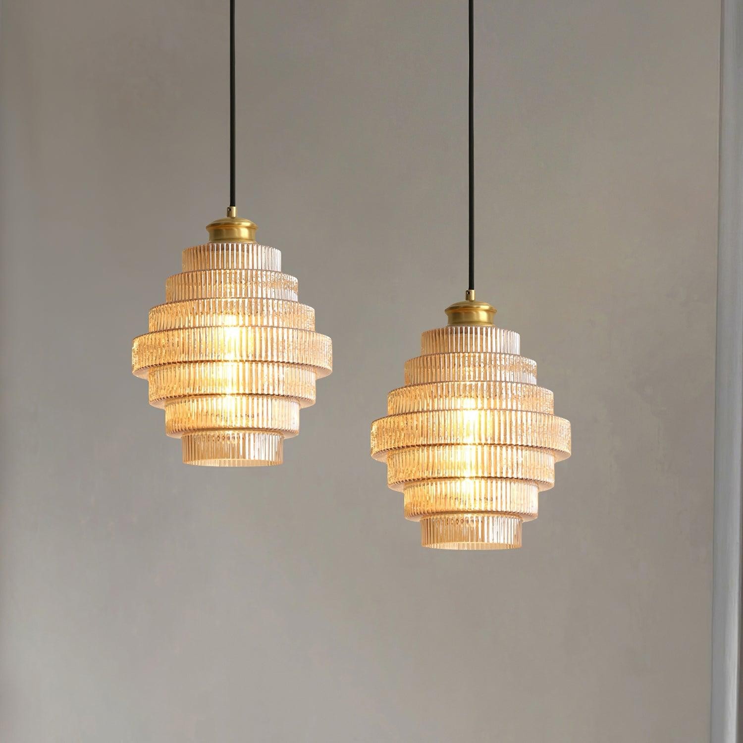 Modern Creative Pleated Design Glass Pendant Lamp M147