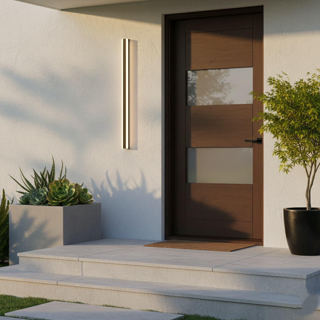 Edge Smooth Minimalist Linear Metal Outdoor Wall Lamp D965