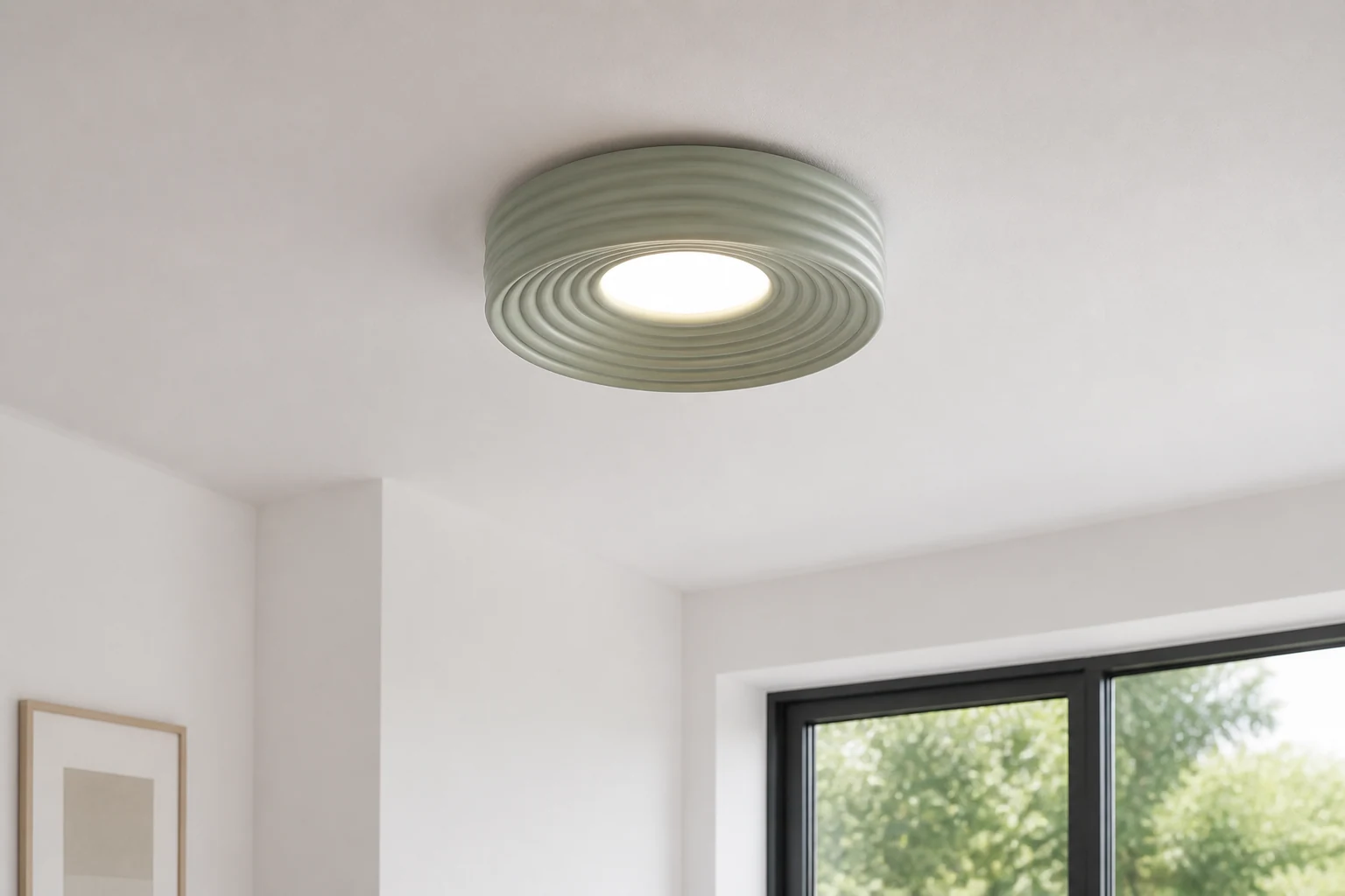 Prążkowana lampa sufitowa w scenie lifestylowej opartej na produkcie w kontekście