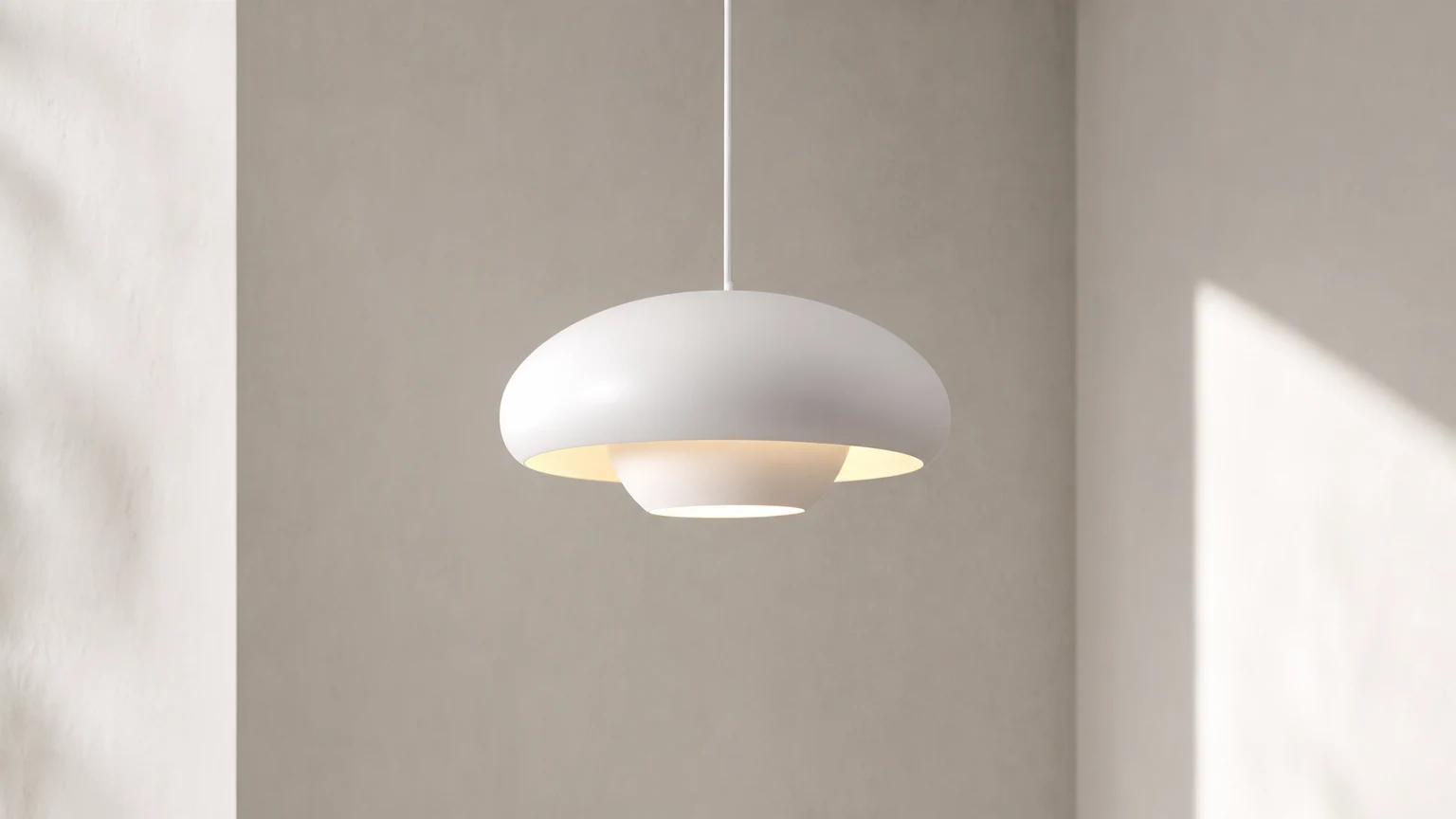 Lampa wisząca kopułowa w stylu nordyckim M187 w poziomej scenie wnętrza
