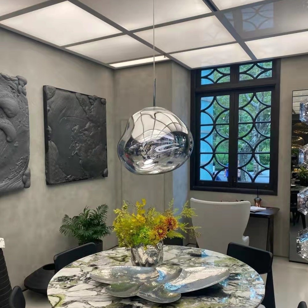 Dynamic Surface Pendant Light For Living Room S09