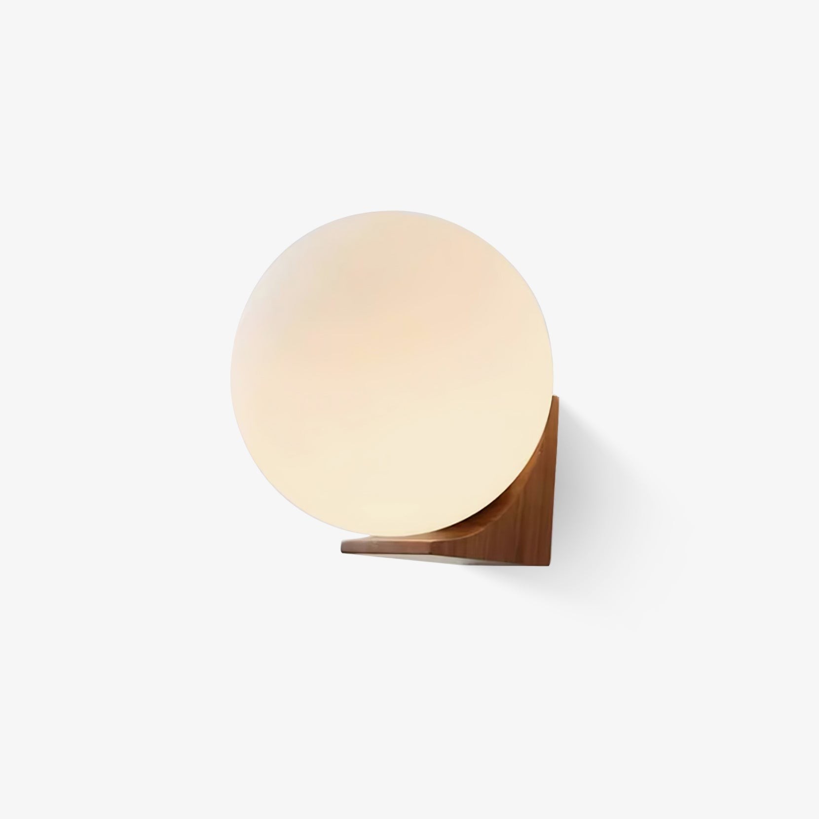 Minimalist Wooden Geometric Bracket Glass Globe Wall Lamp M477