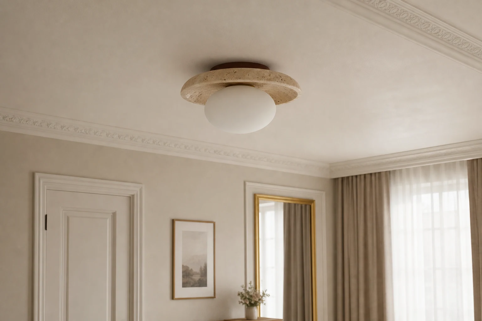 Lampa sufitowa Calivra pokazana w scenie pokoju lifestylowego