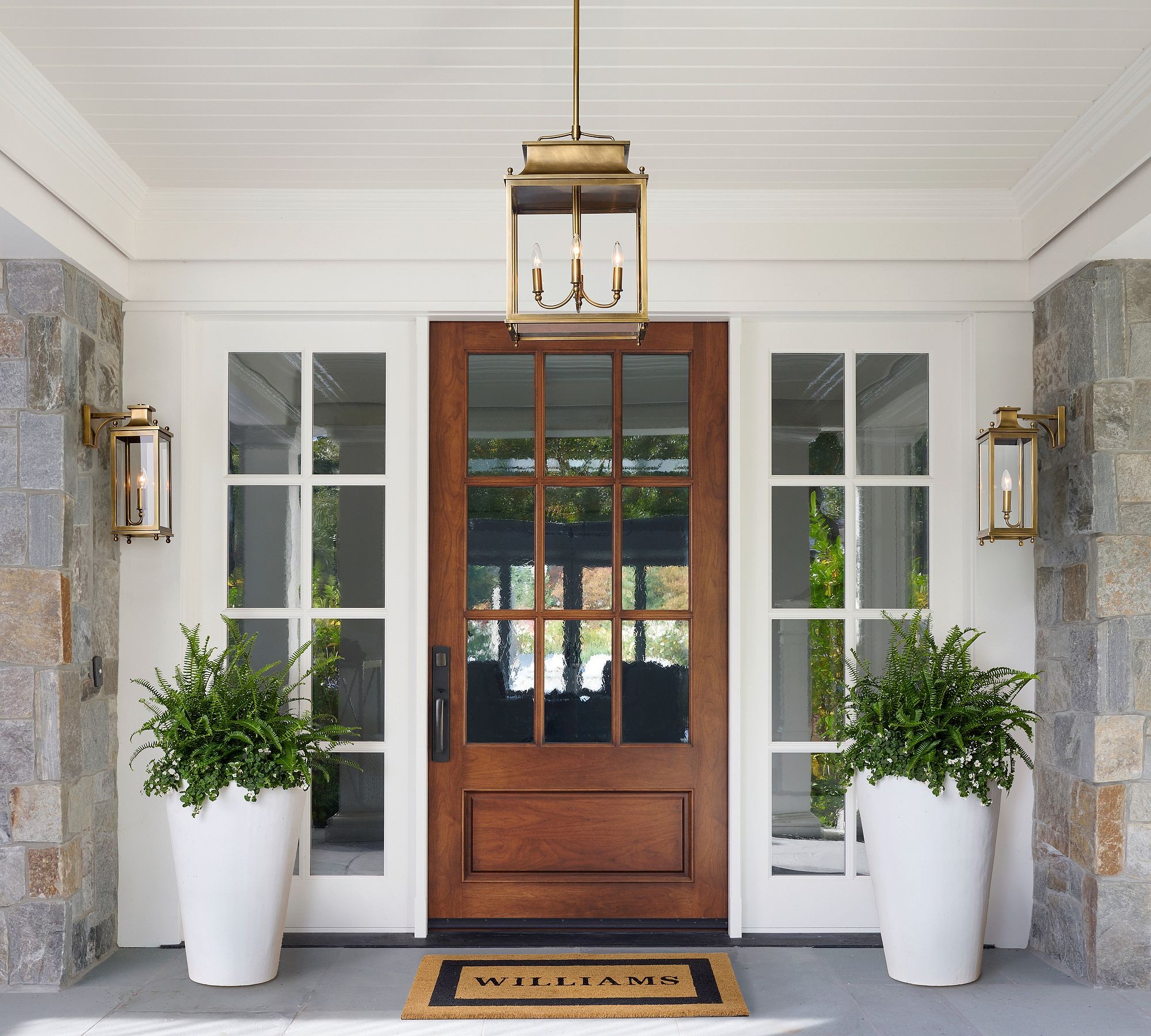 Yolvira Modern Outdoor Lantern Pendant - Metal Hanging Light for Exteriors T175