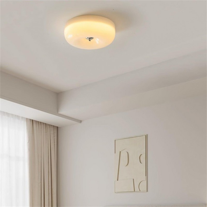 Bauhaus Glass Cream Pudding Ceiling Lamp S151