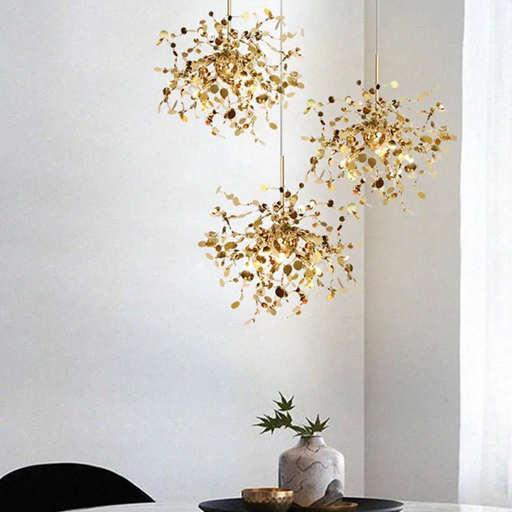 Modern Creative Decorative Leaf Stainless Steel Pendant Light M158