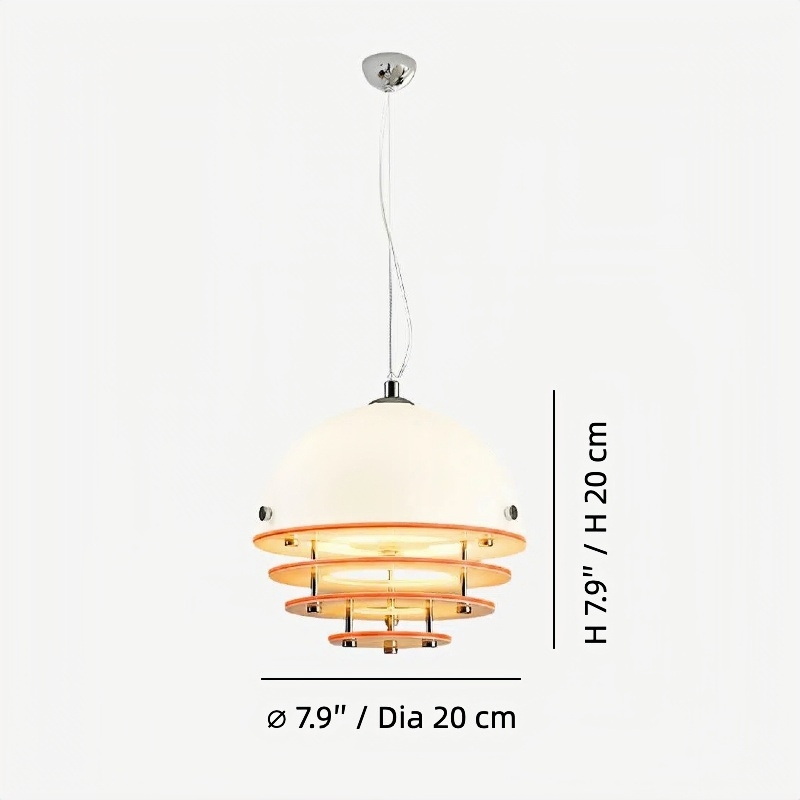 Lampa wisząca Afterglow o większym rozmiarze, grafika wymiarowa
