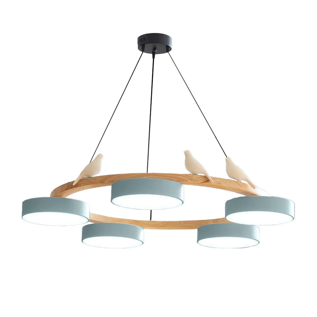 Nordic Wooden Bird Creative Round Chandelier S187