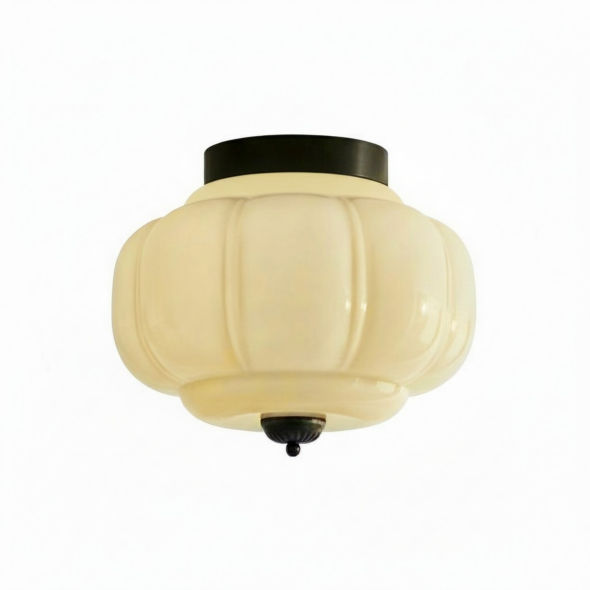 Vintage Eloise Milk Glass Flush Mount Ceiling Light - Vintage Charm Soft Glow T287