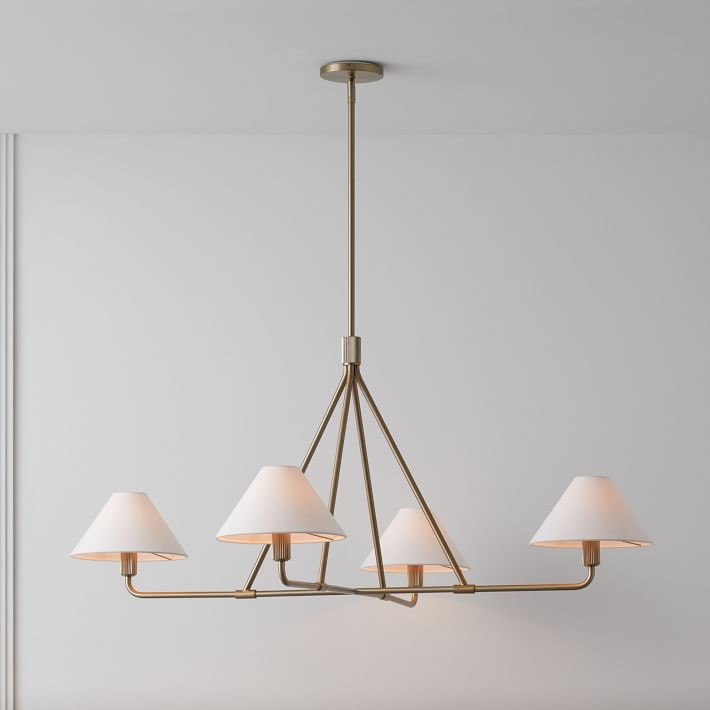 Diora Sleek Metal & Fabric Chandelier for Dining Room T038