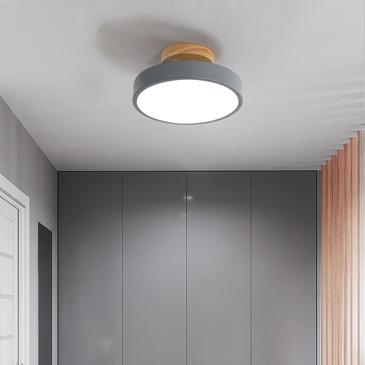 Nordic Macaroon Wooden Round Ceiling Lamp S82
