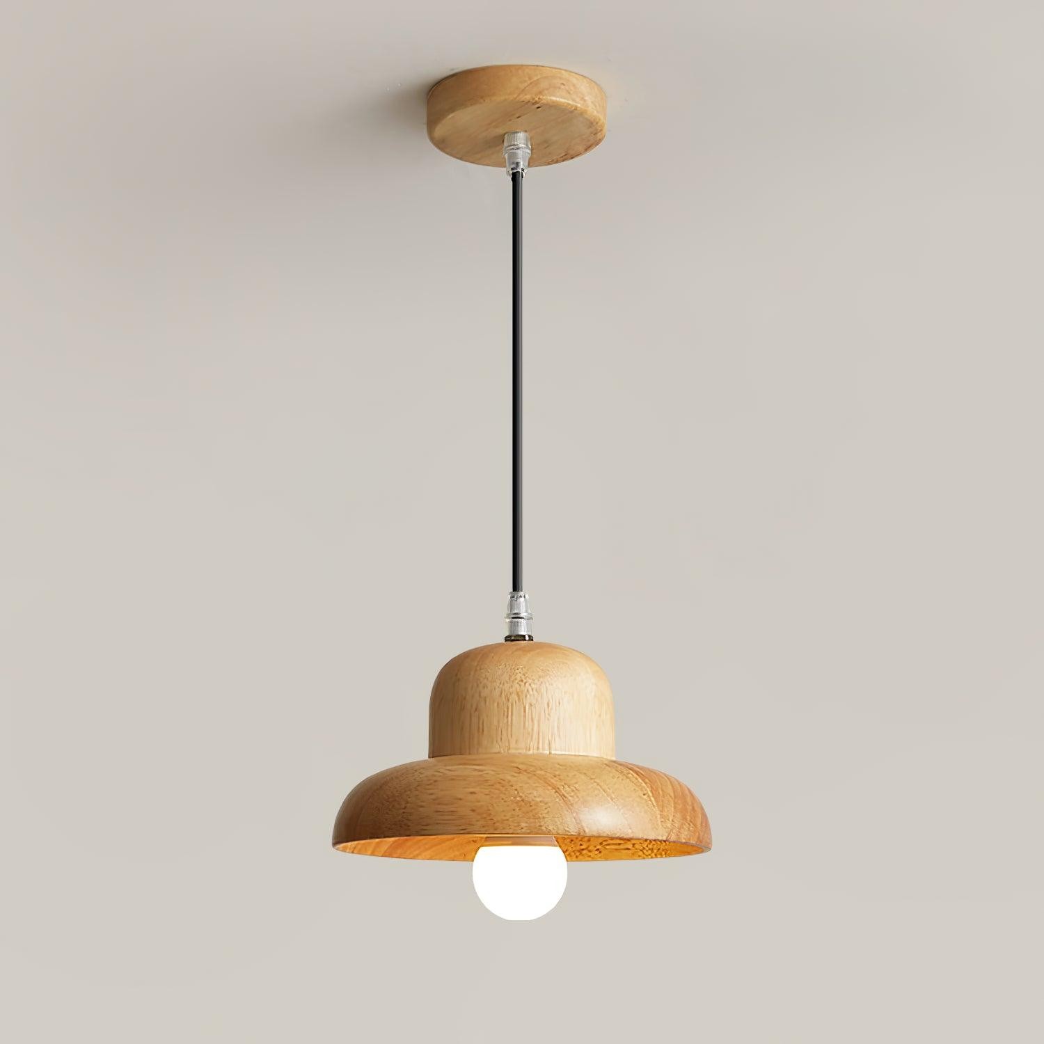 Wood Hat Pendant Lamp M296