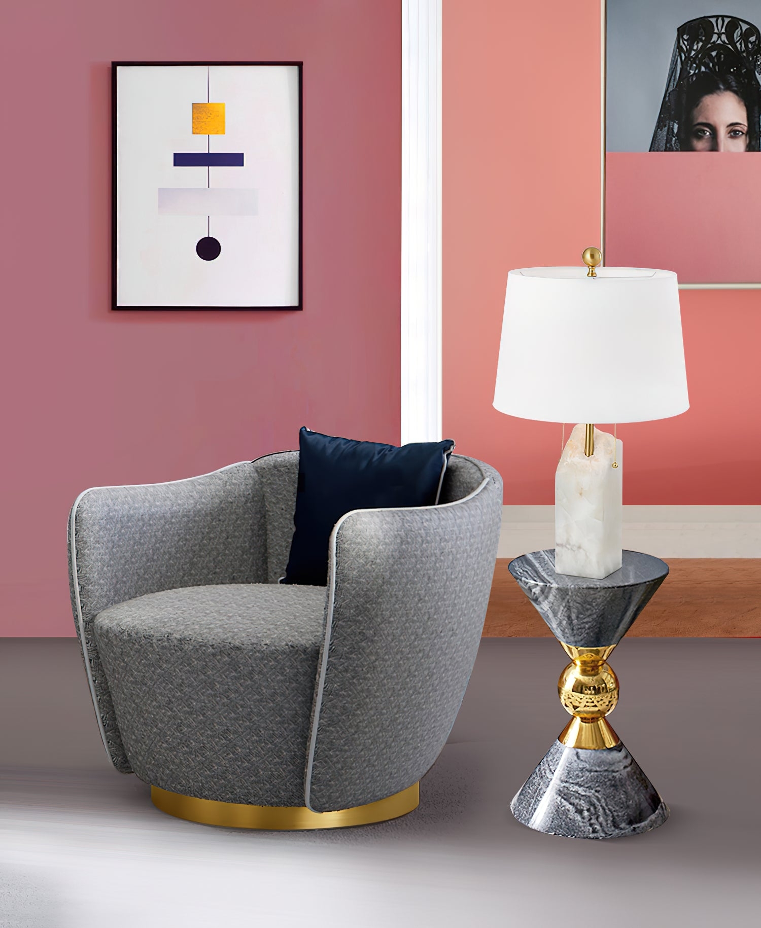 Raw Alabaster Table Lamp D502