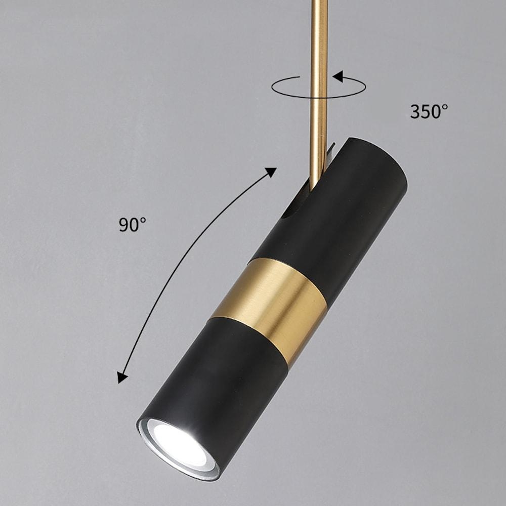Justeringsdiagram för D769 pendelspotlight som visar lutning och rotation