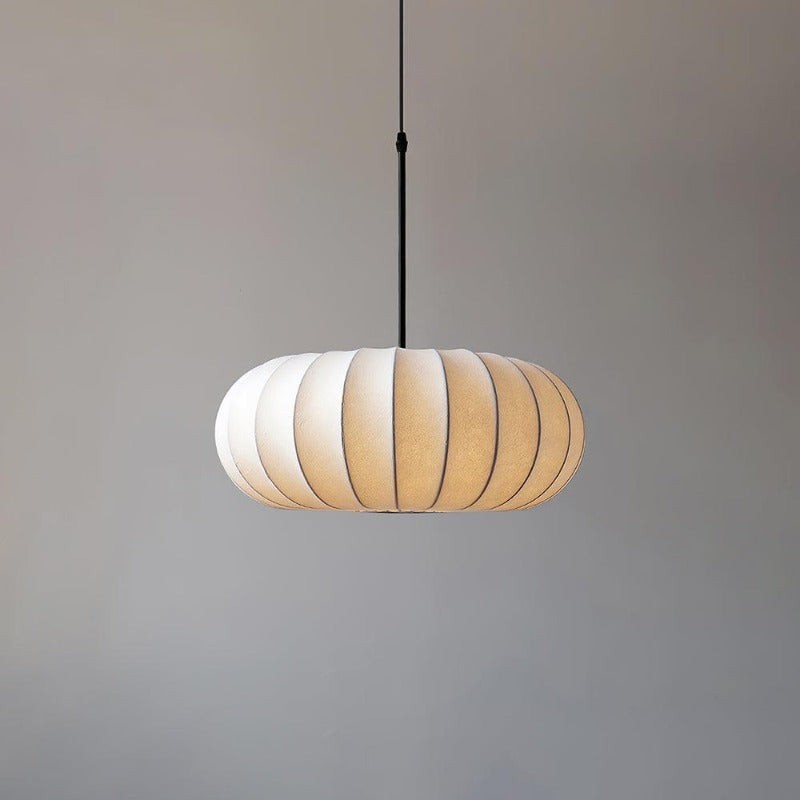 Simple Wabi-sabi White Lantern Fabric Pendant Lamp M105
