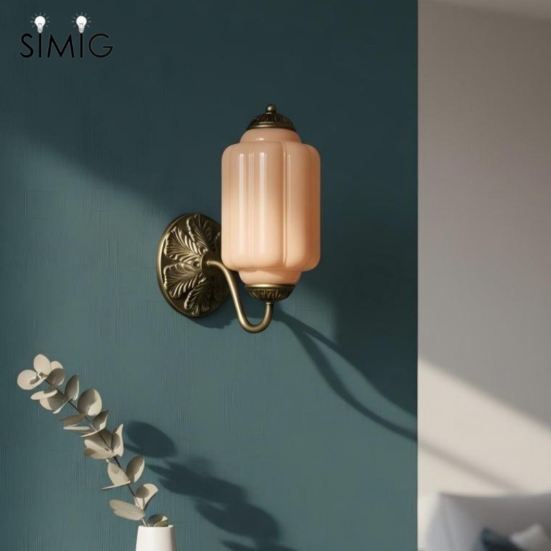 Eloise Vintage Sconce With Milk Glass Shade For Bedroom Or Hallway S194
