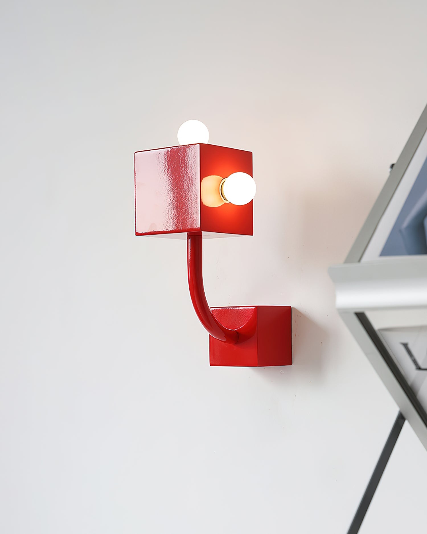 Red Cube Metal Wall Lamp M338