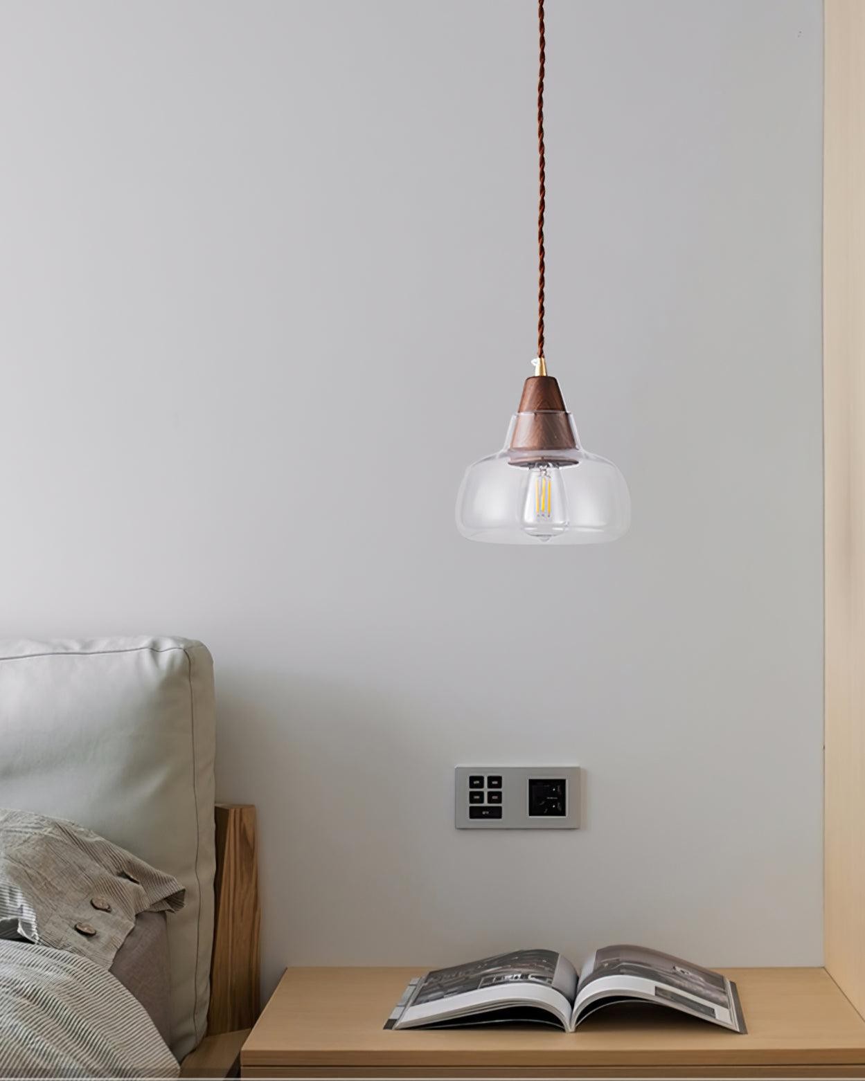 Walnut Glass Pendant Lamp M301