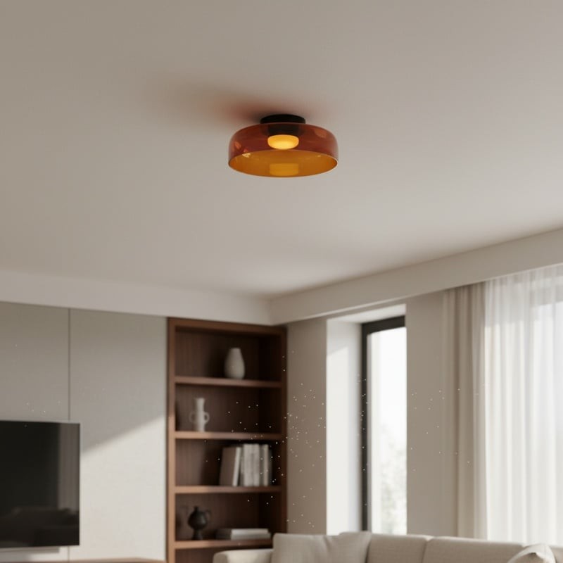 Celestial Modern Glass Ceiling Light - Nordic Design  Glass Disc Fixture for Bedroom and Dining T585