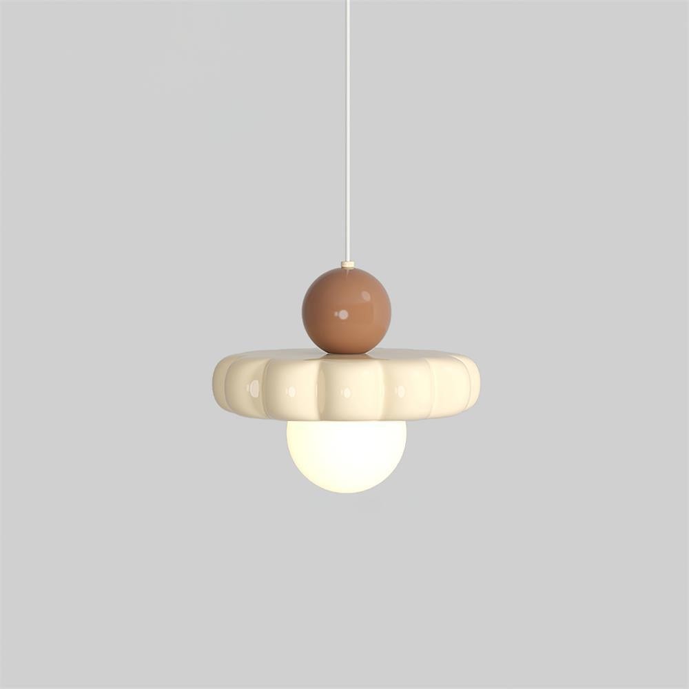 Cream Style Long Line Pumpkin Texture Pendant Lamp M275