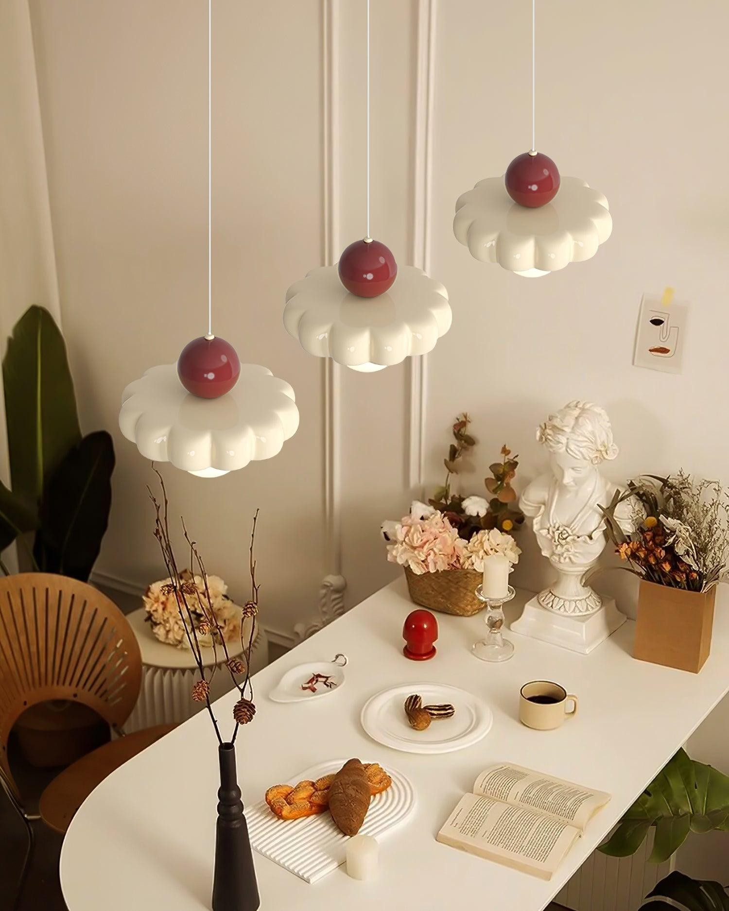 Cream Style Long Line Pumpkin Texture Pendant Lamp M275