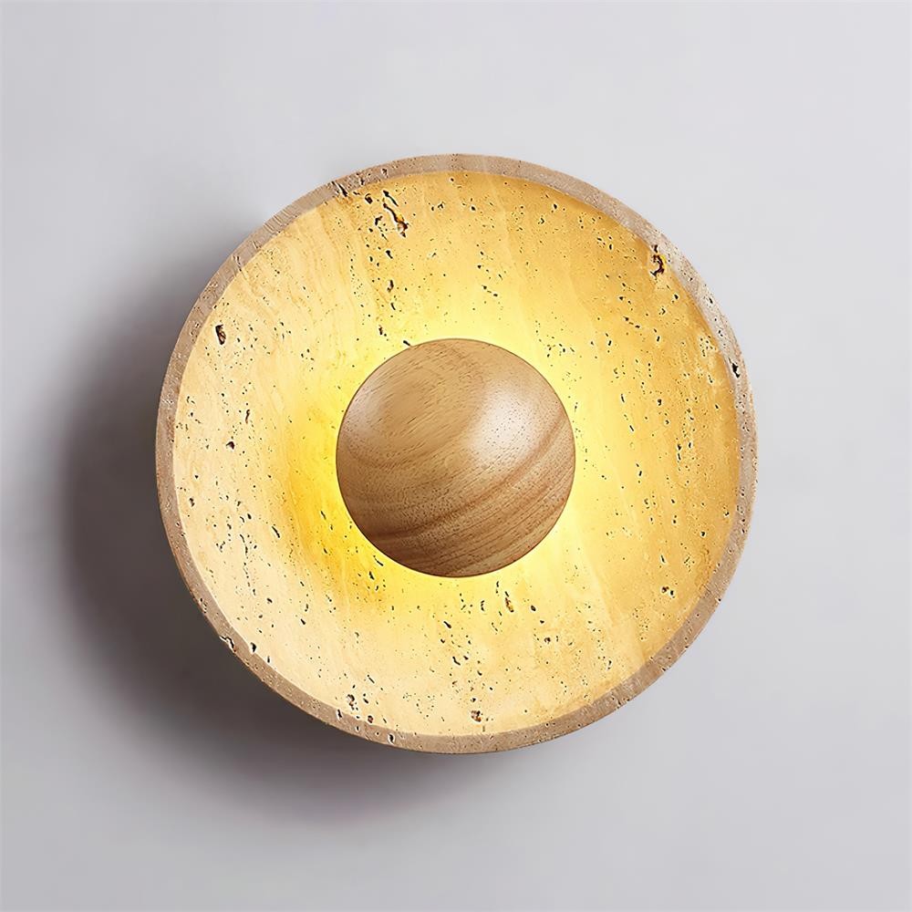 Cream Style Wooden Sphere Wall Lamp M250