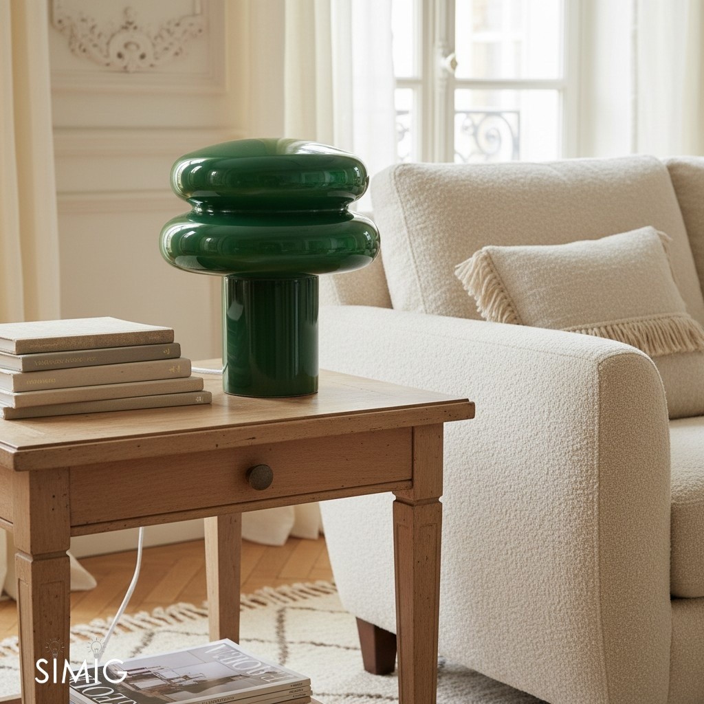 Orra Small Opal Table Lamp - Mushroom Glass Lamp for Living Room T422