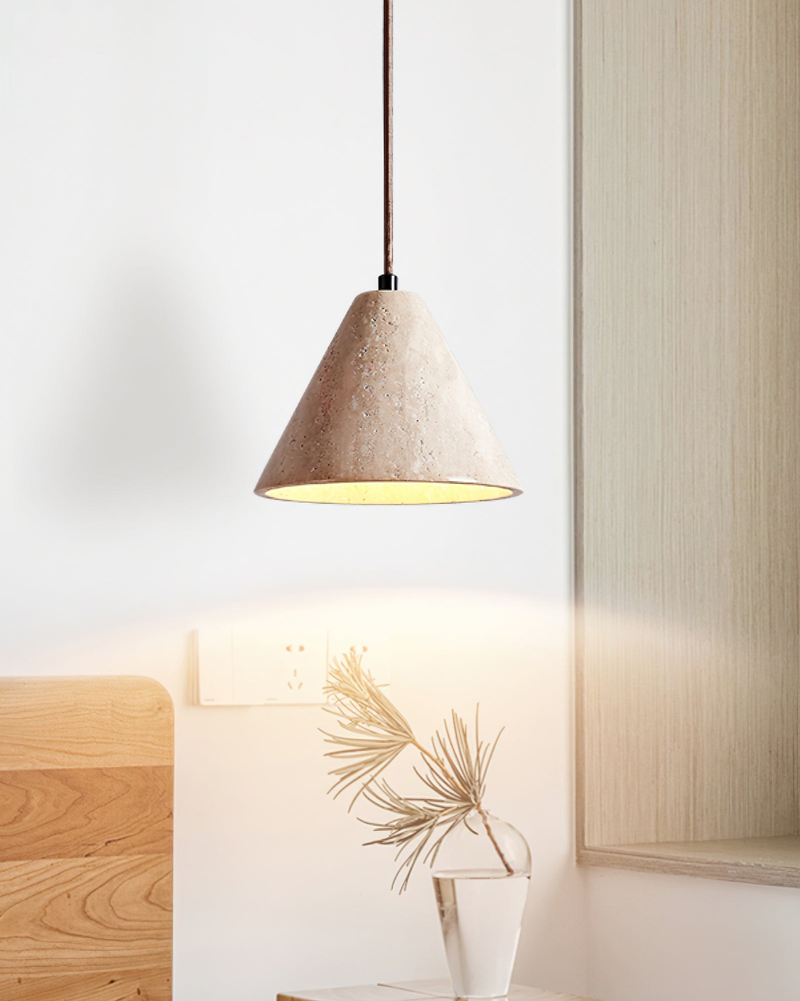 Wabi-Sabi Style Creative Travertine Pendant Light M18