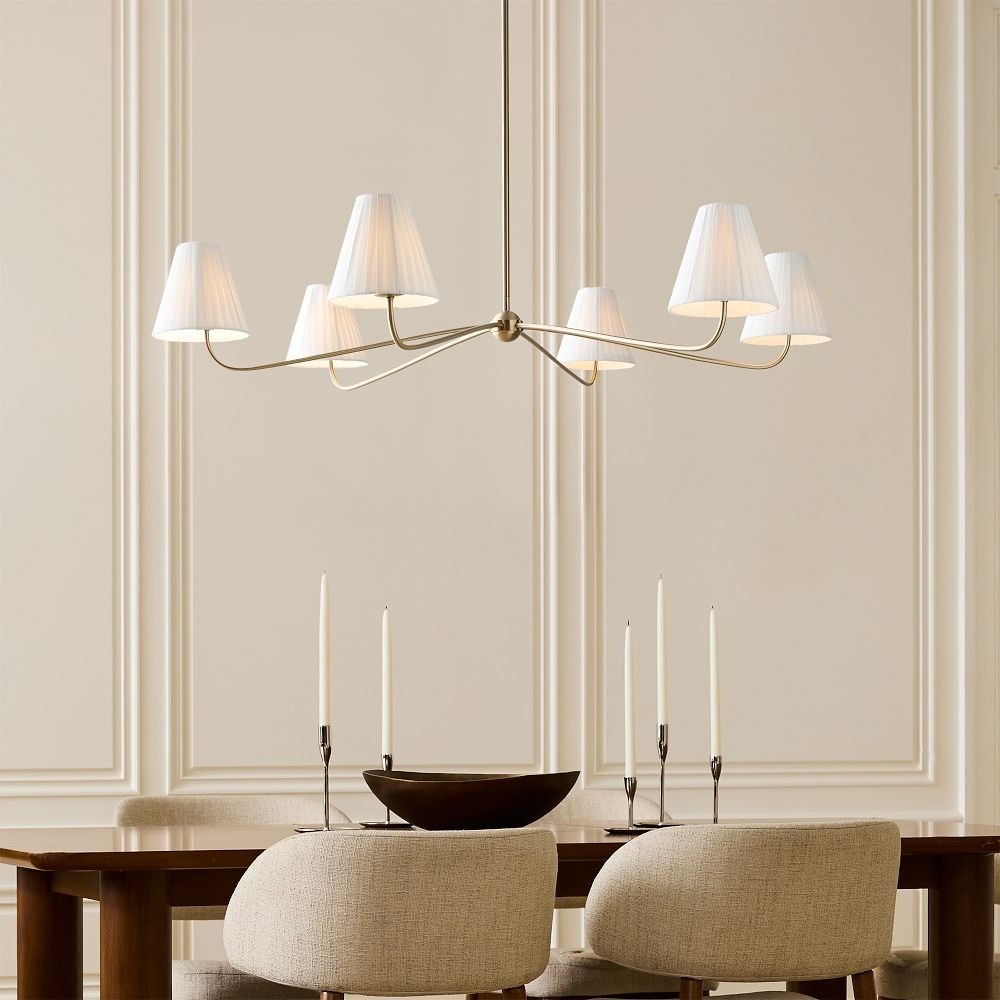 Fibura Elegant Linen Shade Chandelier – Modern Design for Living Room & Office T247